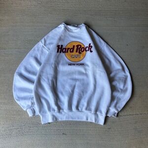 Vintage 90s Hard Rock Cafe New York white sweatshirt